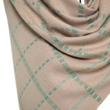 Square Embroiderd Mo-shmere Shawl - Green Sepia