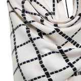 Square Embroiderd Mo-shmere Shawl - White Black
