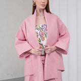 The Duality Linen Jacket - Pink White