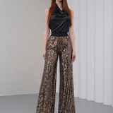 Ember Flare Sequin Pants - Black