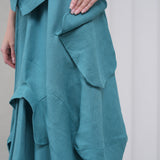 The Collar Linen Skirt - Teal