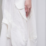The Collar Linen Skirt - White