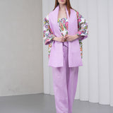 The Duality Linen Reversible Jacket - Lavender Paisley