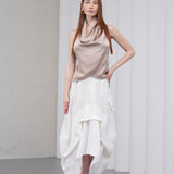 The Collar Linen Skirt - White