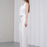 The Halterline Linen Blouse - White