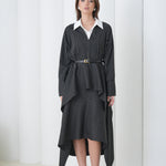 Aurelia Sculpt Dress by Lumina Eligma – luxury merino wool sculpted dress with architectural silhouette