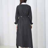 Aurelia Sculpt Dress by Lumina Eligma – luxury merino wool sculpted dress with architectural silhouette