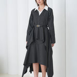 Aurelia Sculpt Dress by Lumina Eligma – luxury merino wool sculpted dress with architectural silhouette