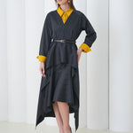 Aurelia Sculpt Dress by Lumina Eligma – luxury merino wool sculpted dress with architectural silhouette