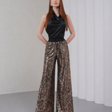 Ember Flare Sequin Pants - Black