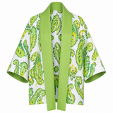 The Duality Linen Reversible Jacket - Green Paisley