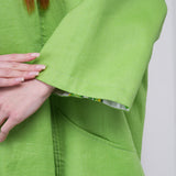 The Duality Linen Reversible Jacket - Green Paisley