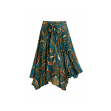 Bohemian Midi Skirt - Teal Paisley