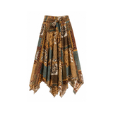 Bohemian Midi Skirt - Teal Pattern