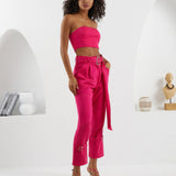 The Corset Crop Top - Fuchsia