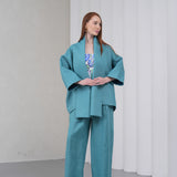 The Duality Linen Jacket - Teal