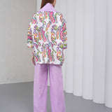 The Duality Linen Reversible Jacket - Lavender Paisley
