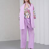 The Duality Linen Reversible Jacket - Lavender Paisley