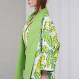 The Duality Linen Reversible Jacket - Green Paisley
