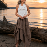 The Collar Linen Skirt - Vizon