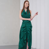The Vanguard Skirt Silk - Emerald Green