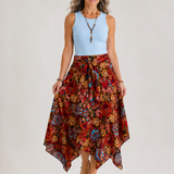 Bohemian Midi Skirt - Floral Pattern