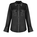 Silk Shirt Sleeves - Black White