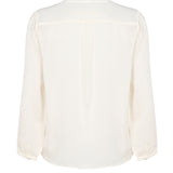 Silk Knot Ruffle Shirt - White