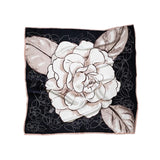 Square Silk Big Size Scarf 90x90 - White Rose