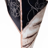 Square Silk Big Size Scarf 90x90 - White Rose