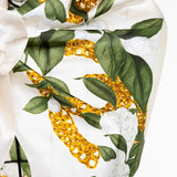 Square Silk Big Size Scarf 90x90 - White Roses