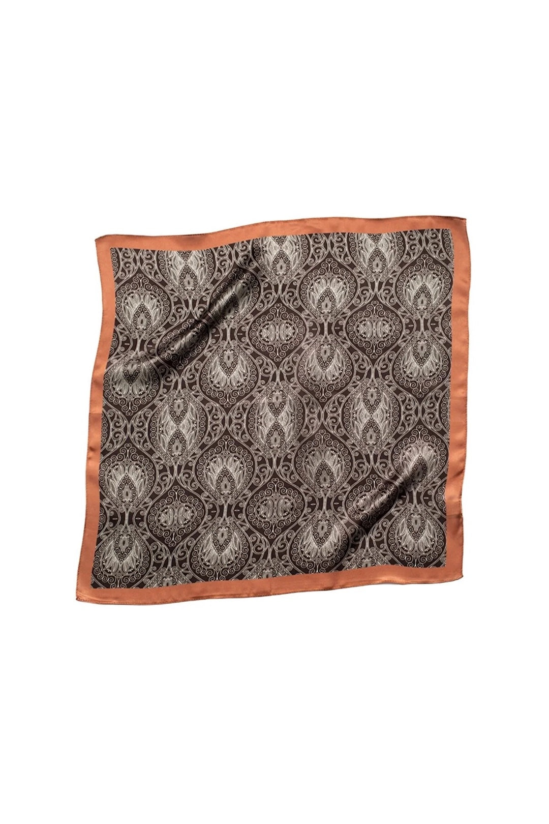 Square Silk Bandana 50cmx50cm - Copper Symmetry