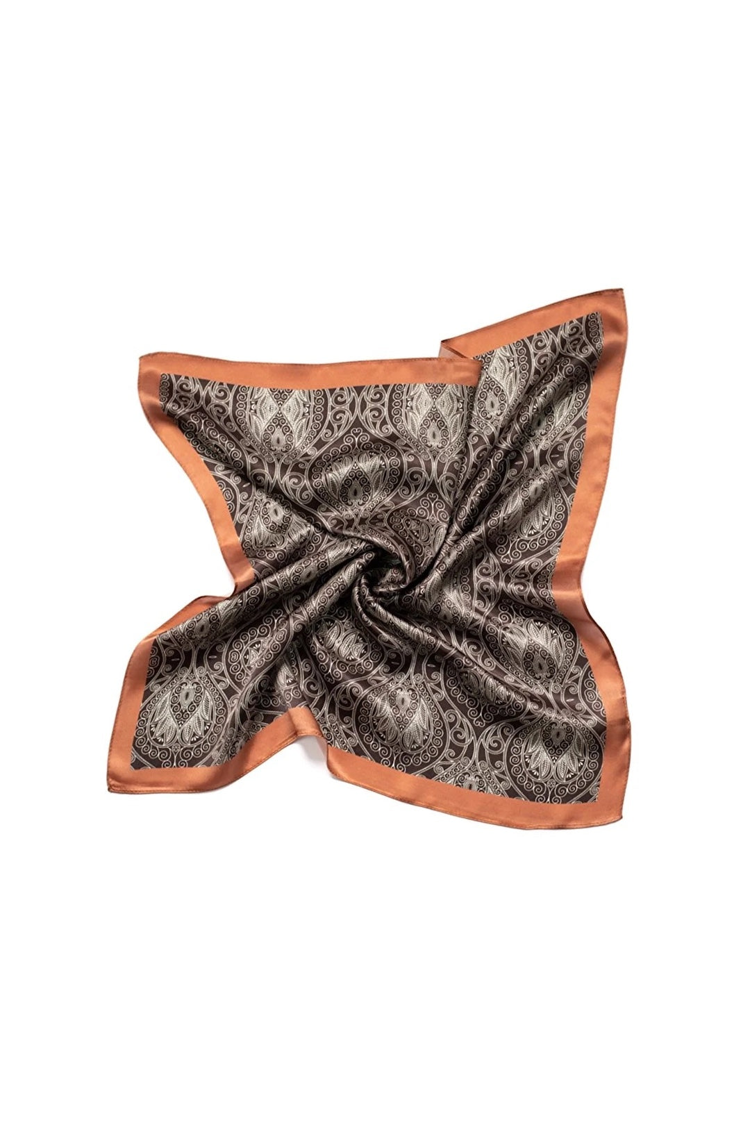 Square Silk Bandana 50cmx50cm - Copper Symmetry