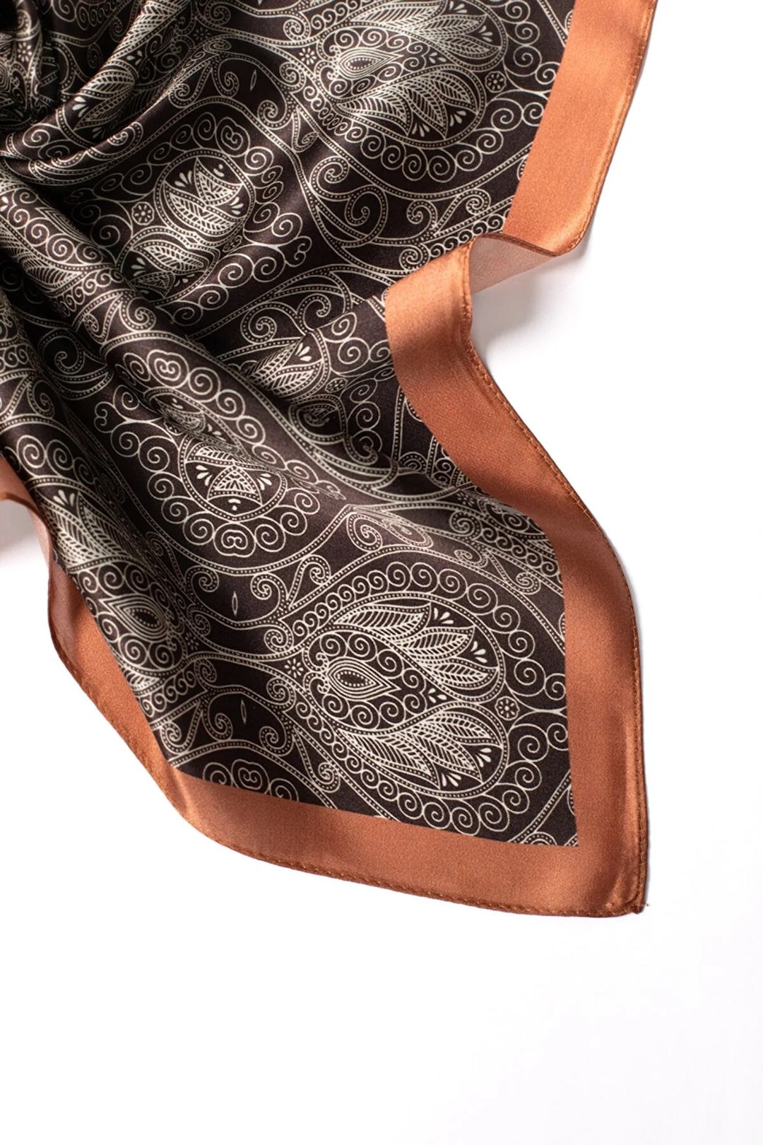 Square Silk Bandana 50cmx50cm - Copper Symmetry