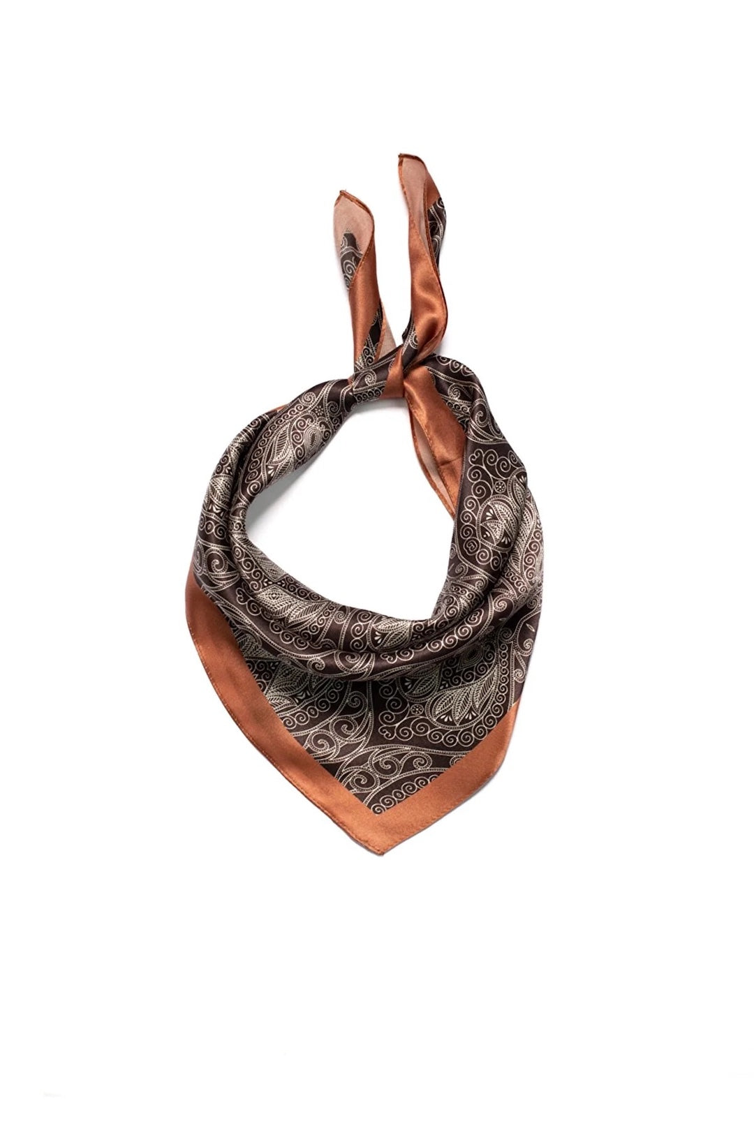 Square Silk Bandana 50cmx50cm - Copper Symmetry