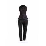 Construct Vest Suit & Pants Ensemble Black