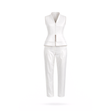 Construct Vest Suit & Pants Ensemble White