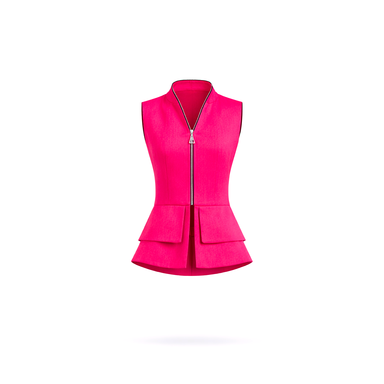 Construct Vest Suit & Pants Ensemble Fuschia