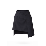 The Refined Curve Skirt - Black Merino