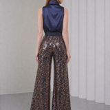 Ember Flare Sequin Pants - Navy
