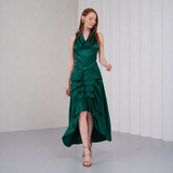 The Vanguard Skirt Silk - Emerald Green