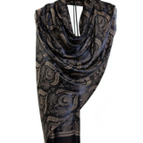Modal Silk Scarves - Dual Tulip Navy