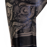 Modal Silk Scarves - Dual Tulip Navy