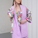 The Duality Linen Reversible Jacket - Lavender Paisley