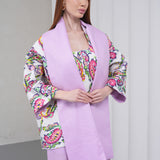 The Duality Linen Reversible Jacket - Lavender Paisley
