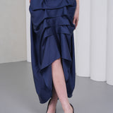 The Vanguard Skirt Silk - Midnight Navy