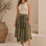Bohemian Midi Skirt - Paisley Pattern