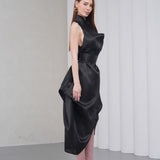 Silhouette Halter Dress - Black