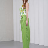 The Wrapline Linen Trouser - Green