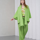 The Duality Linen Reversible Jacket - Green Floral